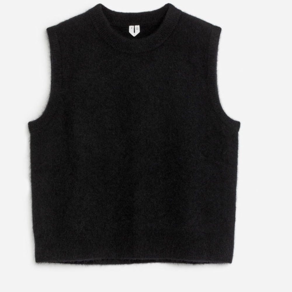 ARKET ALPACA-WOOL BLEND CREW NECK VEST Color Black Size S